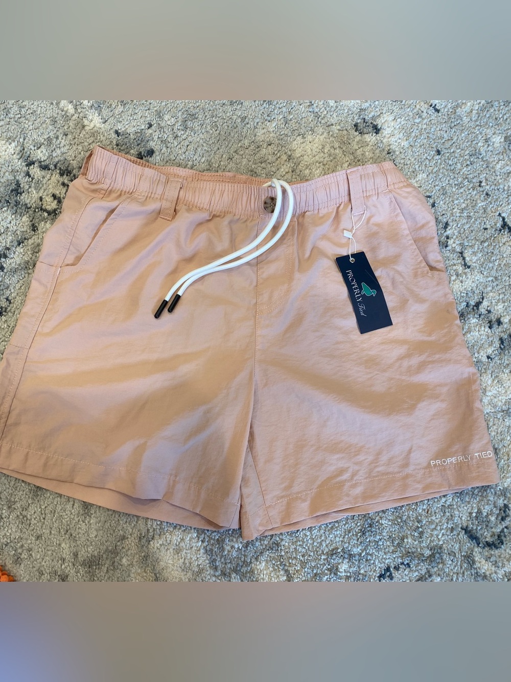 Properly Tied Peach Mallard Drawstring Shorts